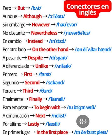 conectores en inglés